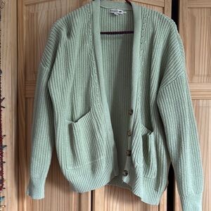 Pastel Green Cardigan Sweater